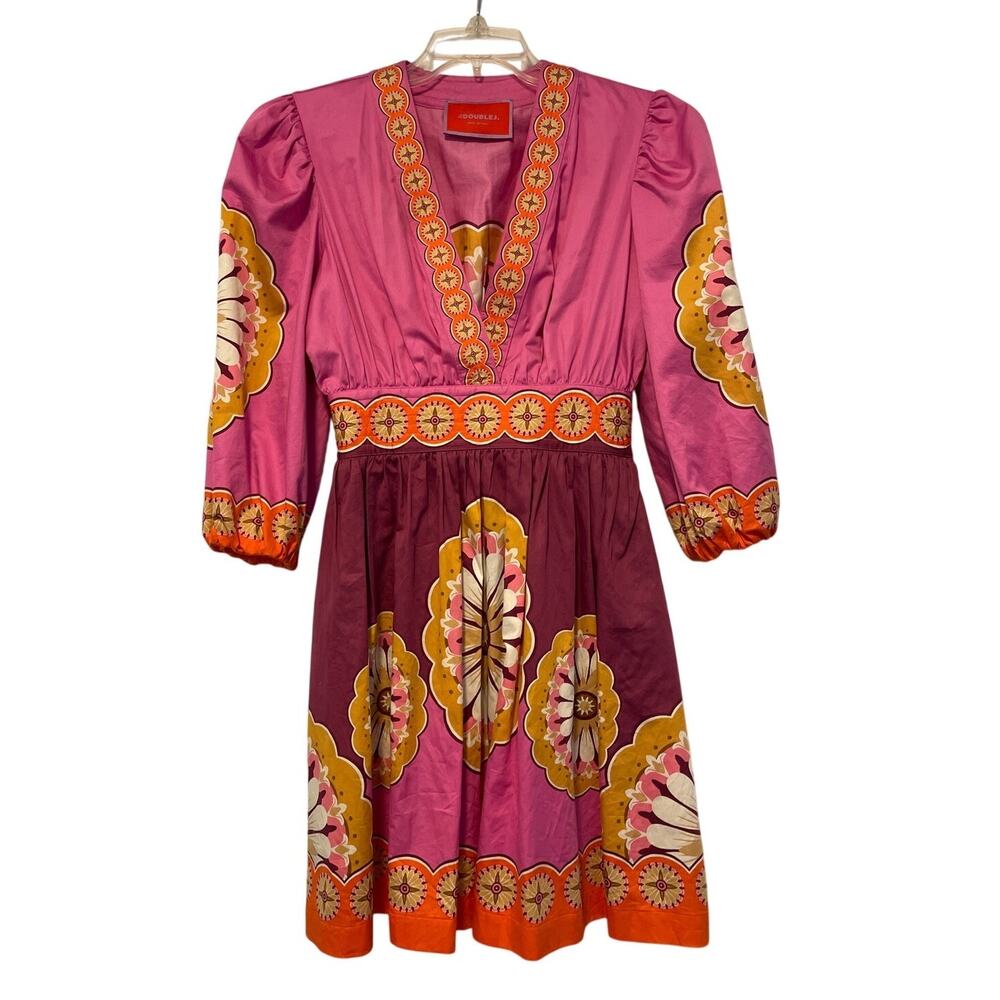 La DoubleJ Margherita Dress Napoli Plates Placee Pink NWOT XS